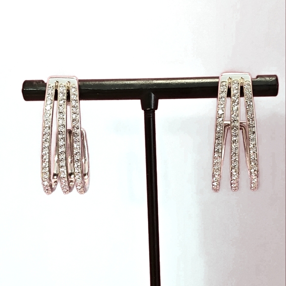 Sterling silver and crystal earrings - Picture 1 of 3
